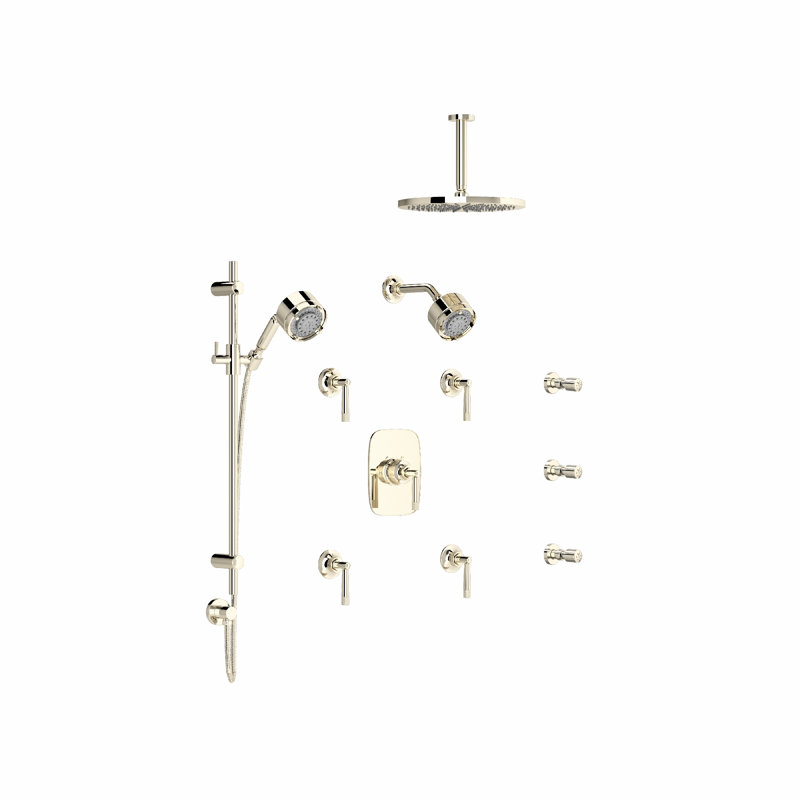 Graceline Thermostatic All-In-One Kit with Rough in-Valve, Polished Nickel