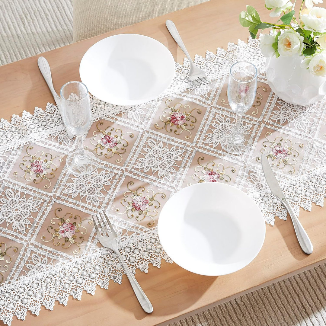 Rushad Runner Floral Lace Table Runnner Winston Porter