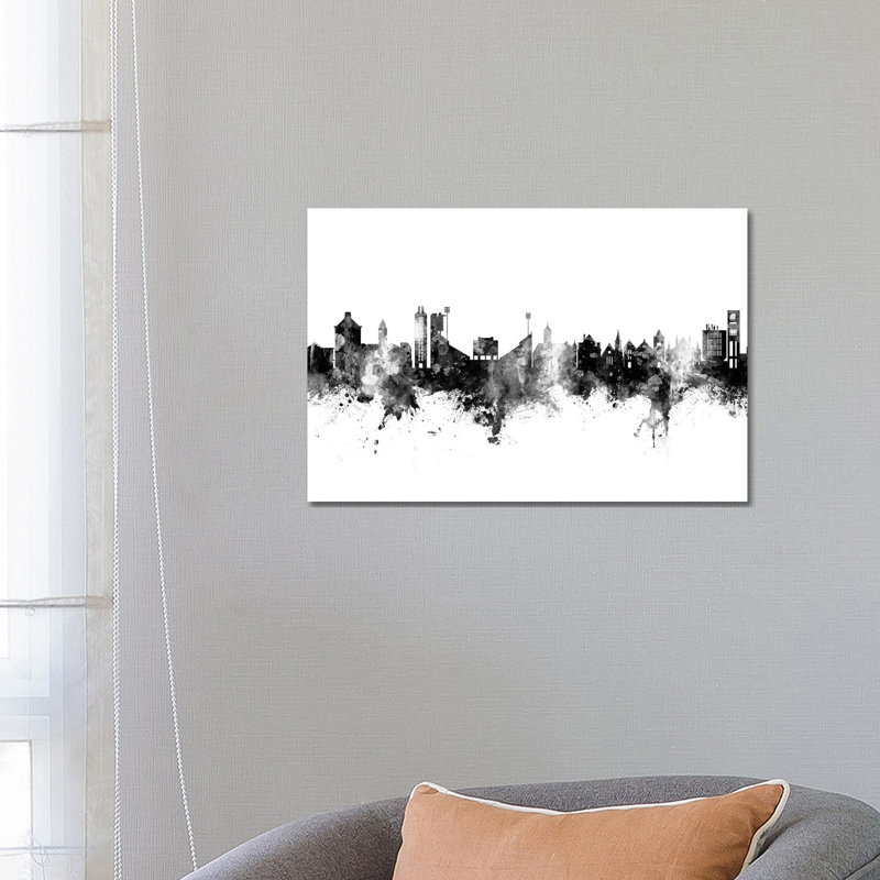Lawrence Kansas Skyline by Michael Tompsett - 1 Piece Wall Art on Canvas, 45.72cm H x 66.04cm W x 3.81cm D, Wrapped Canvas