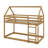 Twin-Over-Twin Floor Bunk Bed With House-Style Roof And Ladder, Loft Bunk Bed Equipped With Guardrails-676663697