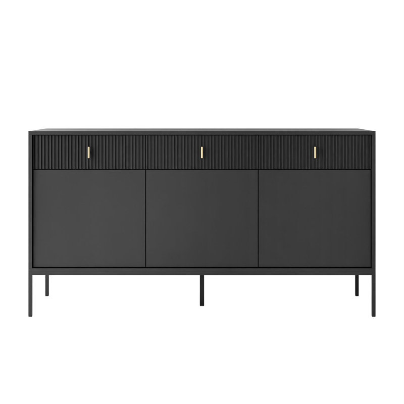 154.5cm Sideboard, Black Matte