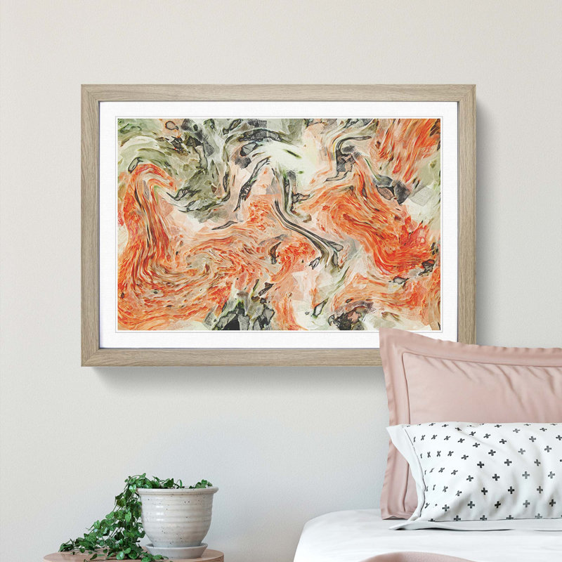 The Moments in Abstract - Picture Frame Painting Print, 48cm H x 65cm W x 2cm D, Oak Framed