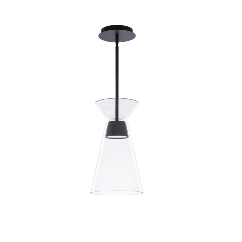 Mini-luminaire suspendu DEL 13,75 po Chandra 3000K, Noir