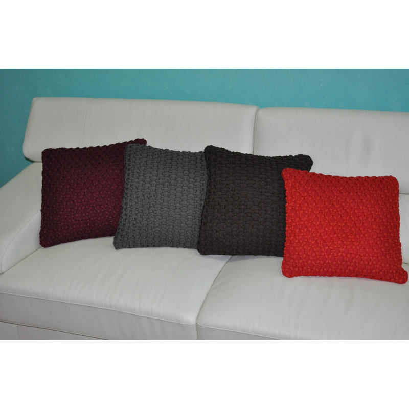 Housse et insert de coussin tressé carré, Mauve