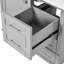 Meuble-lavabo gris 36 po - Pin massif, lavabo en céramique, 3 tiroirs, porte à fermeture en douceur pour décorer les espaces modernes et élégants-2113846659