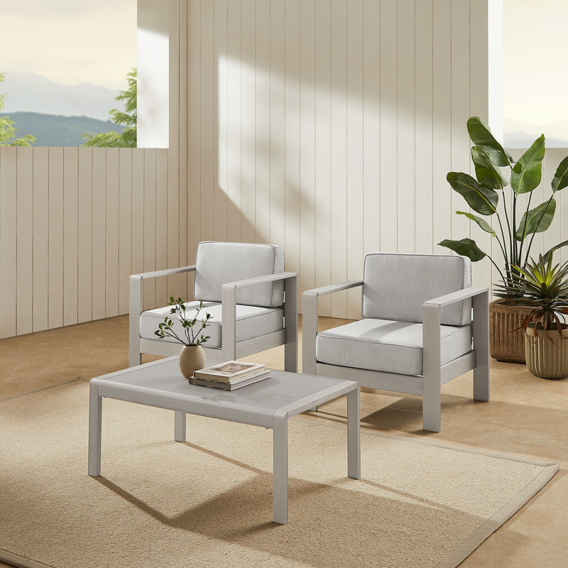 Magers Outdoor Grey 3pc Set, Gray, Gray