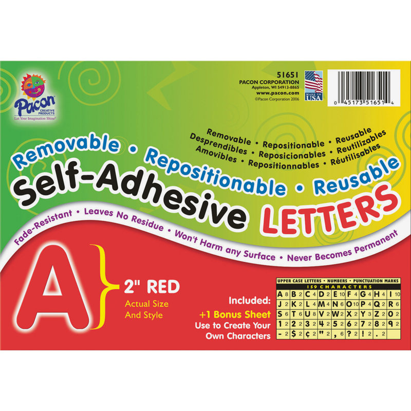Lettres auto-adhésives & numéros, Rouge