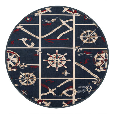 Washable Modern Maritime Plus Coastal Area Rug
