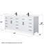 Beckett 84" Freestanding Double Bathroom Vanity with Quartz Top-582092712-582092716-582092710