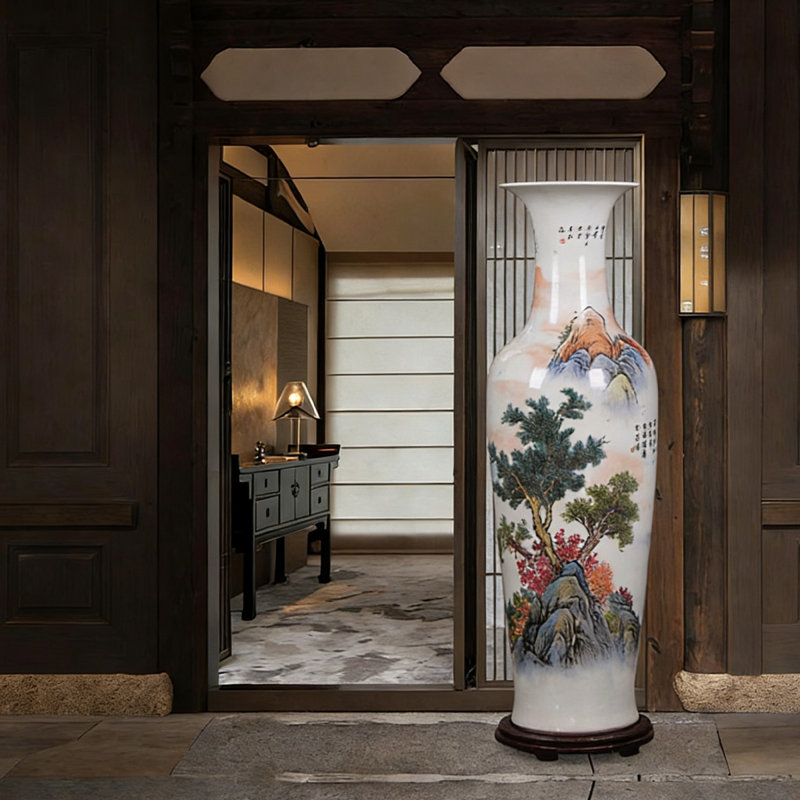 Vase en céramique 70,87 po Jingdezhen, H 70,87 po x l 18,9 po x P 18,9 po