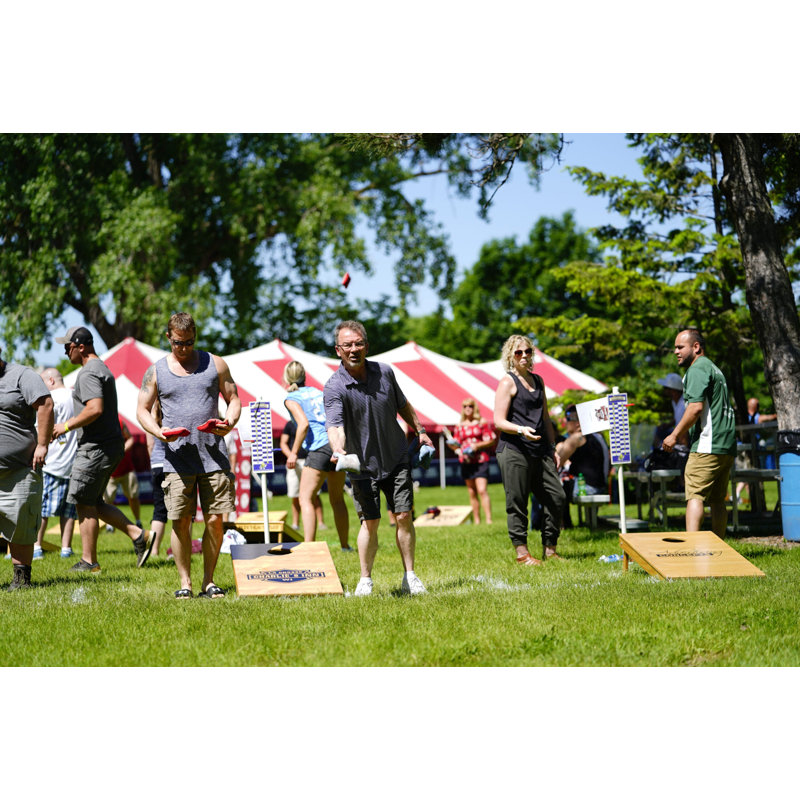 Planches de cornhole à rayures 2 'x 3' NCAA, Bois de rose orange assorti, Hokies de Virginia Tech