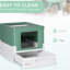 Toilette pour chat avec litière, grand espace, toilette pour animaux à double porte avec capacité, pliable