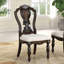Chaise d'appoint de style traditionnel 2 pièces Corbels ornés finition brun foncé