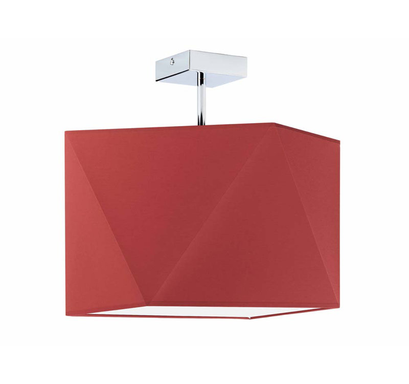 Demarian Fabric Semi Flush Mount, Red, Silver