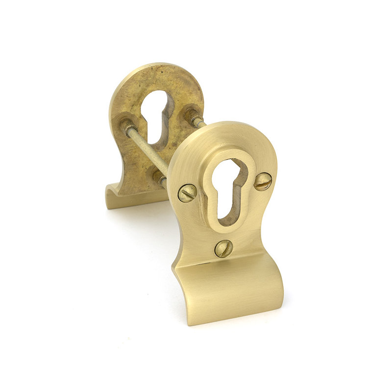 Back to Back Satin Brass 50mm Euro (fixings) Escutcheon
