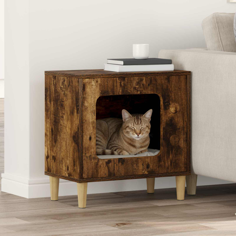 52cm H Cat Tree, Smoked Oak