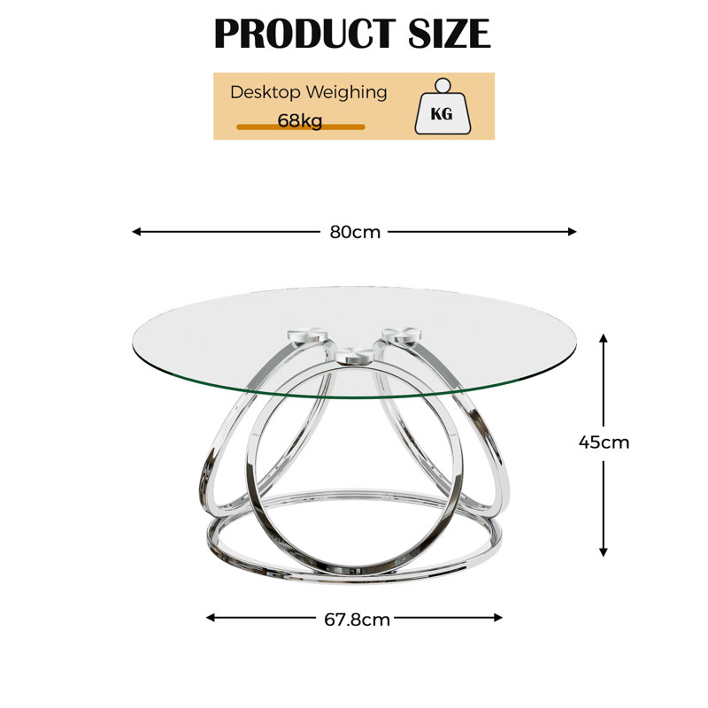 Paloalto Pedestal Coffee Table, Chrome