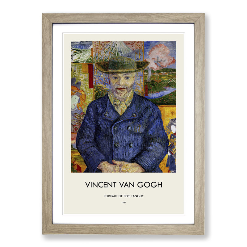Portrait of Pecre Tanguy Print by Vincent Van Gogh - Picture Frame Painting, Oak Framed, 48cm H x 36cm W x 2cm D