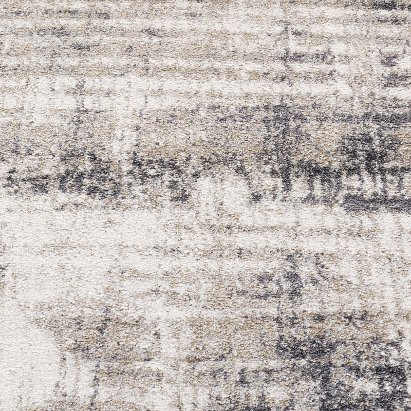 Tapis gris tissé à la machine Mackensy, Rectangle 6 pi 7 po x 9 pi