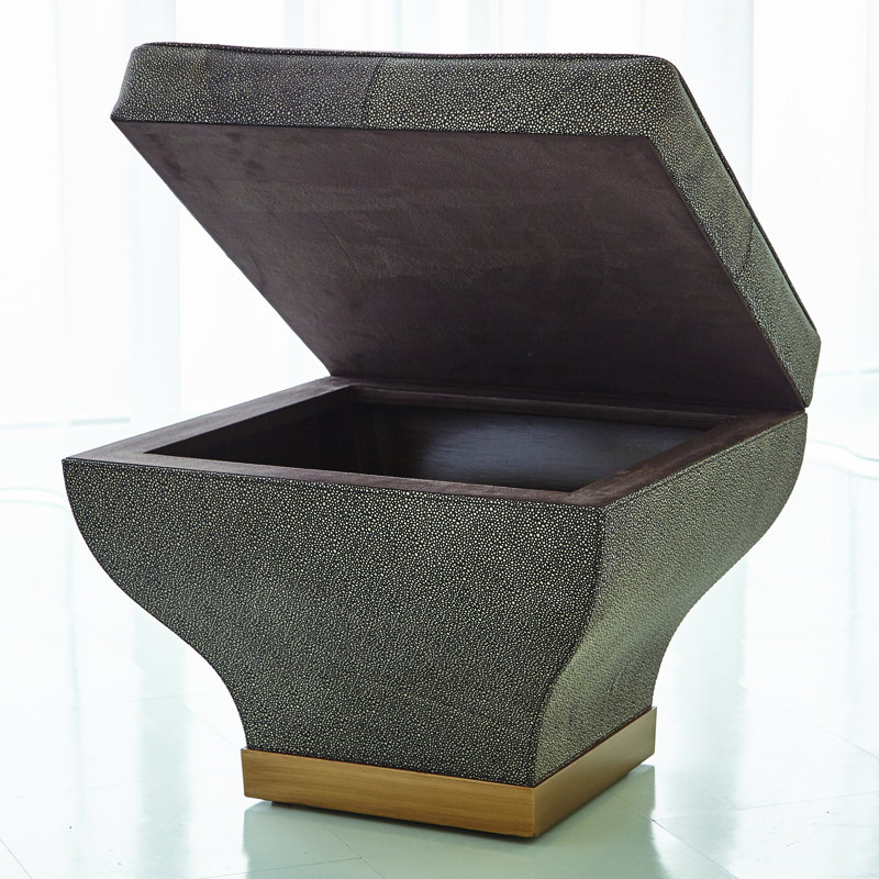 Churchill Square Faux Leather Storage Ottoman in Brown