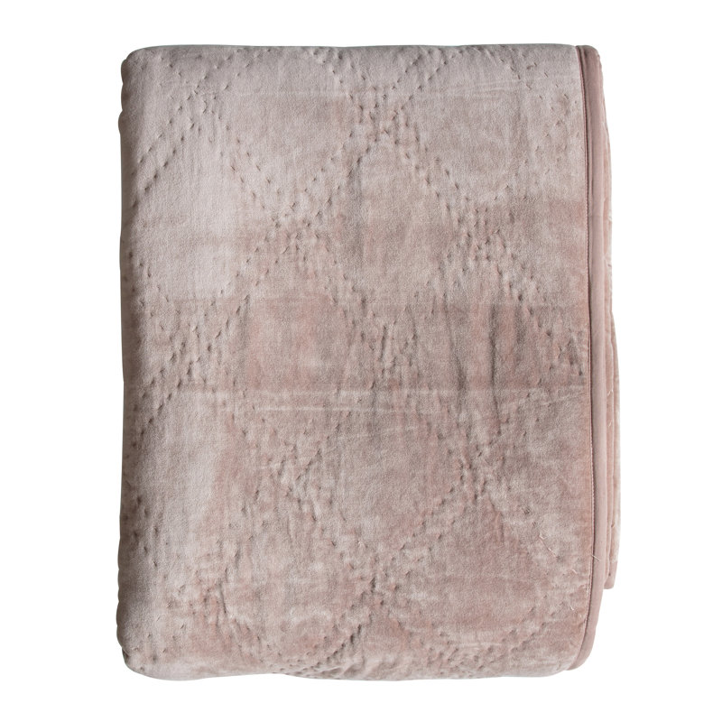 Trong Cotton Solid Colour Bedspread, Blush