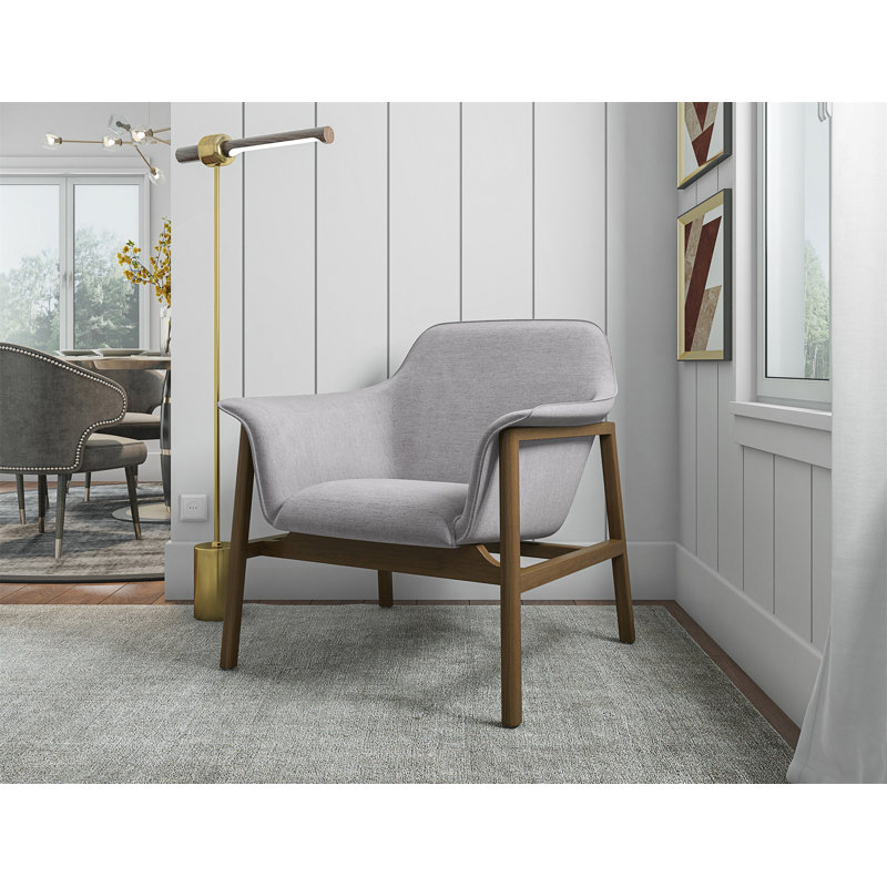 Fauteuil d'appoint en lin Miller, Gris