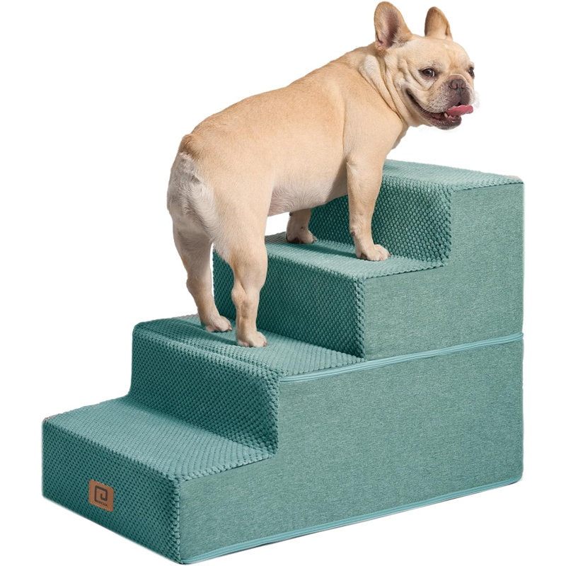 Escalier pour animal 3 marches Emalee, Petit (H 18 po x l 15 po x P 24 po), Teal