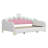 Twin Size Extending Princess Daybed: Modern Upholstered Design + Crown Headboard & LED Lights-1390843599