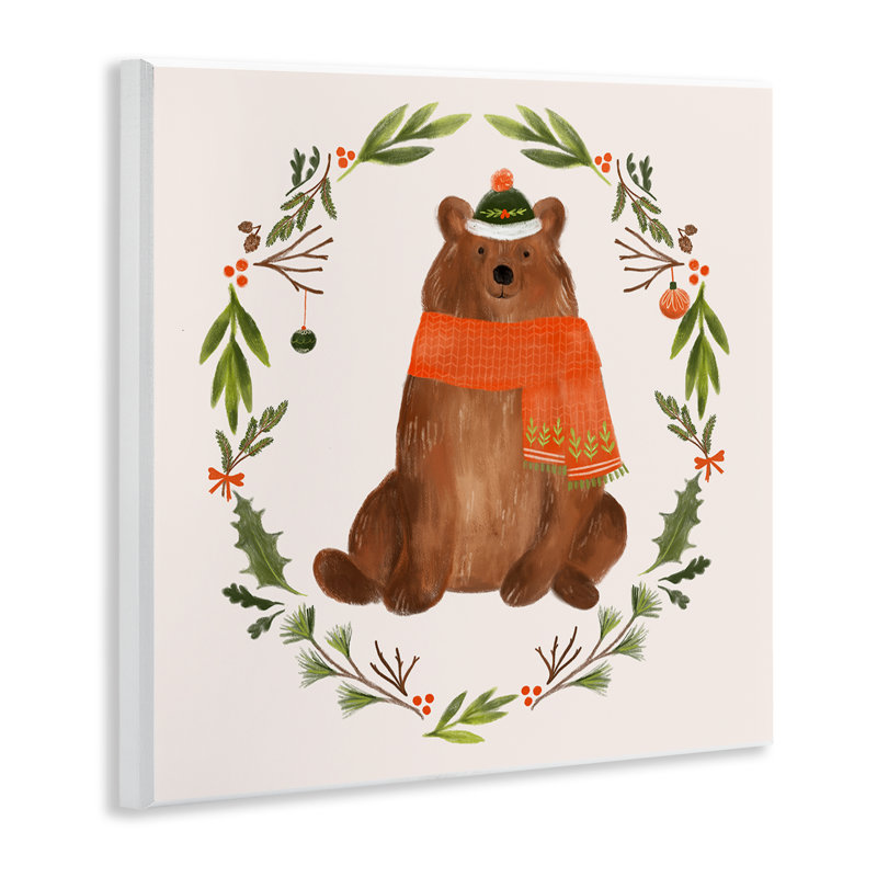 Art mural en toile Holiday Holiday Wreaf par Laura Konyndyk