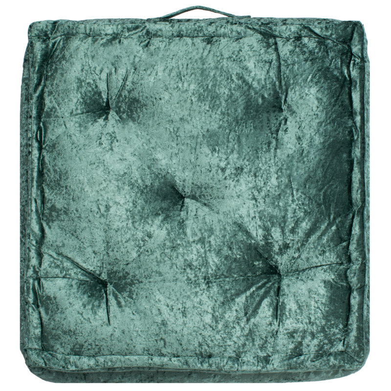 Belia Green Polyester Square Floor Pillow Set