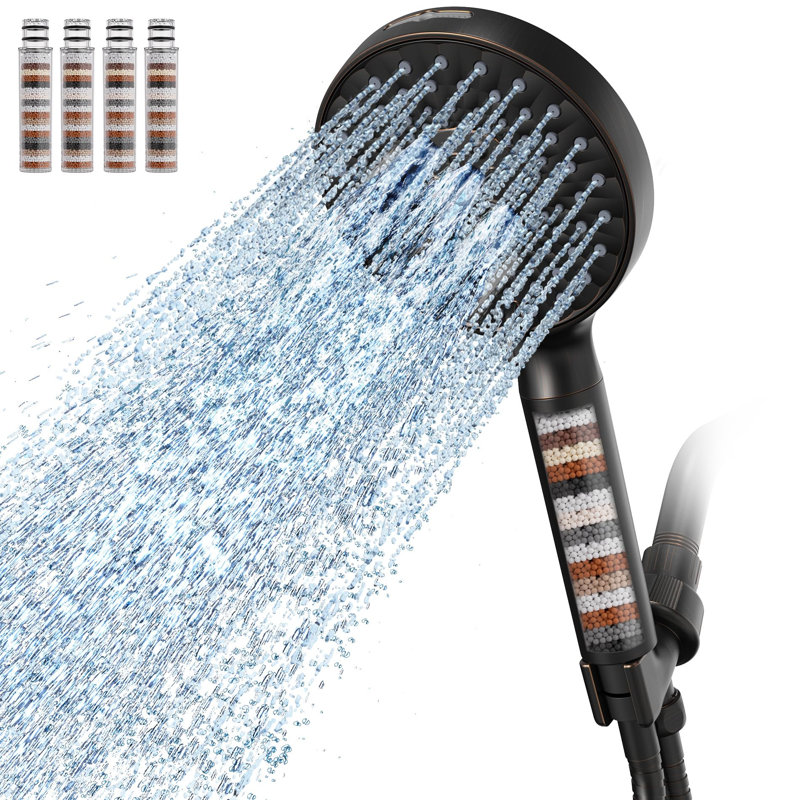 Filtered Shower Head With Handheld, High Pressure, 9 Spray Mode Showerhead, With 4 Filters, Detachable Shower Head