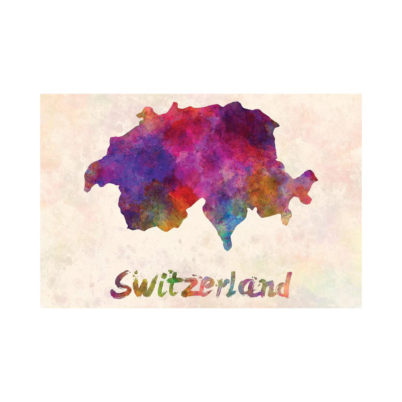 «Suisse en aquarelle» par Paul Rommer, impression sur toile tendue, H 8 po x l 12 po x P 0,75 po