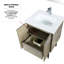 Rustique 24 po Meuble-lavabo pour salle de bain avec comptoir en quartz blanc, robinet et miroir mural 18 po-1099259961