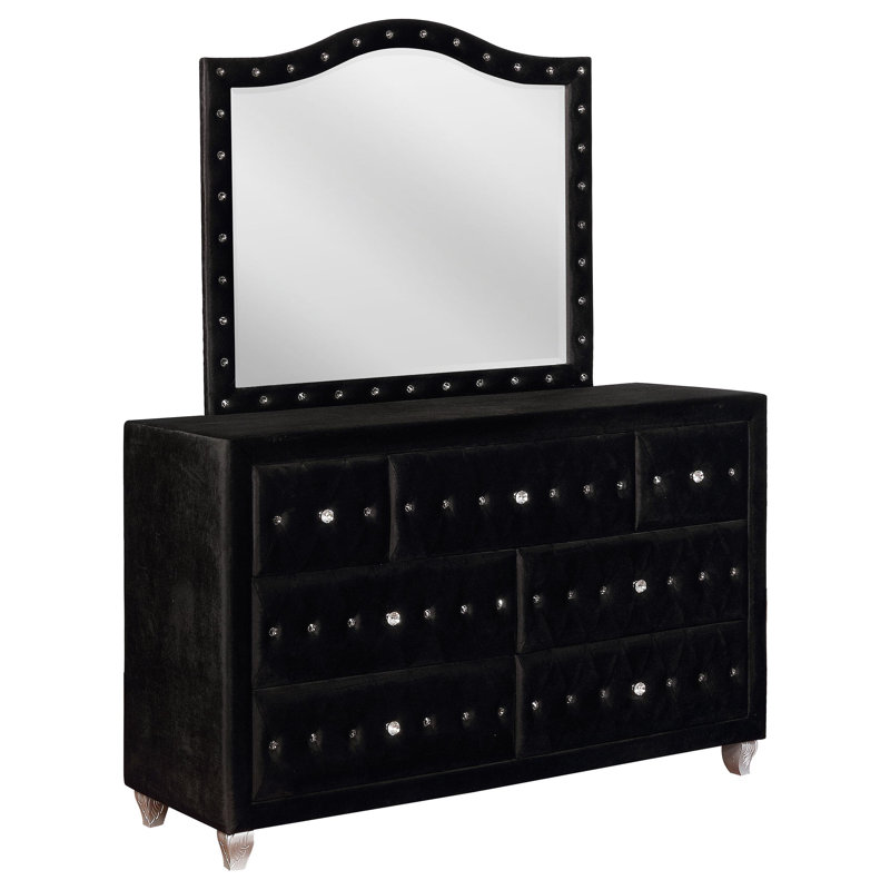 Miroir de commode Montelle, Noir