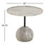 Viola End Table- 22"-Antique White Marble-554096605
