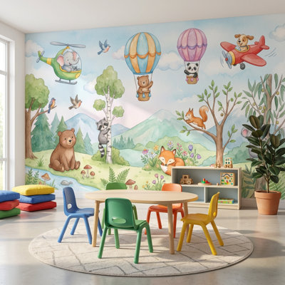 Papier peint fantaisiste animaux nature