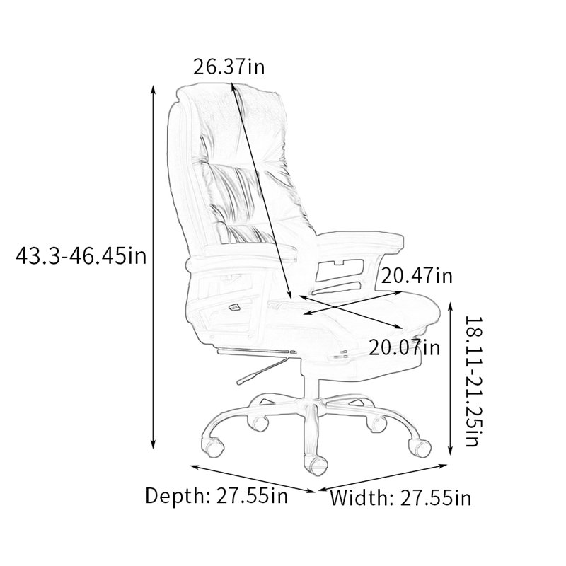 Fauteuil de direction avec appui-tête, Brun