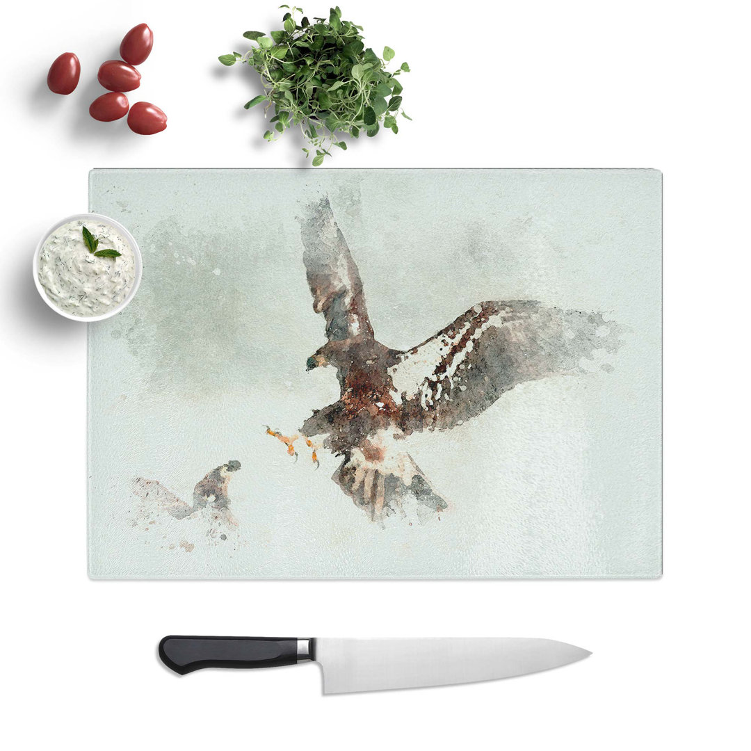 Glass Eagle Attack in Abstract Chopping Board