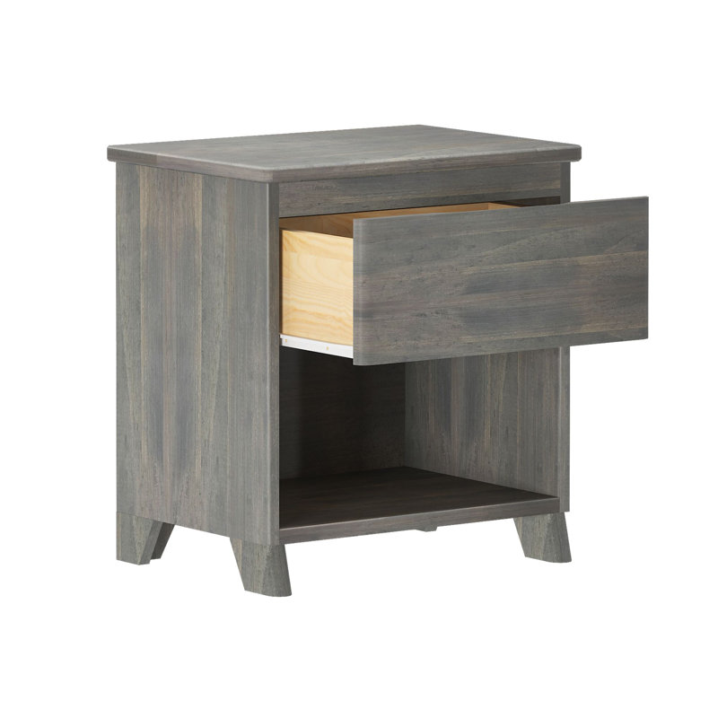 Kathryn 1 Drawer Solid Wood Nightstand, Driftwood