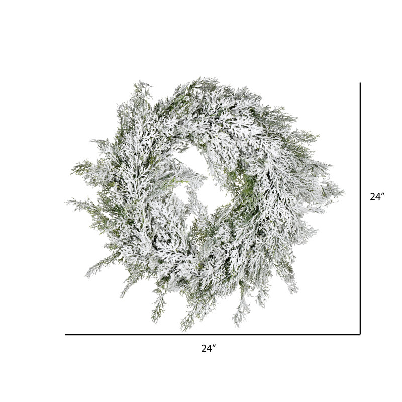 Couronne de fleurs en plastique 24 po Snowy