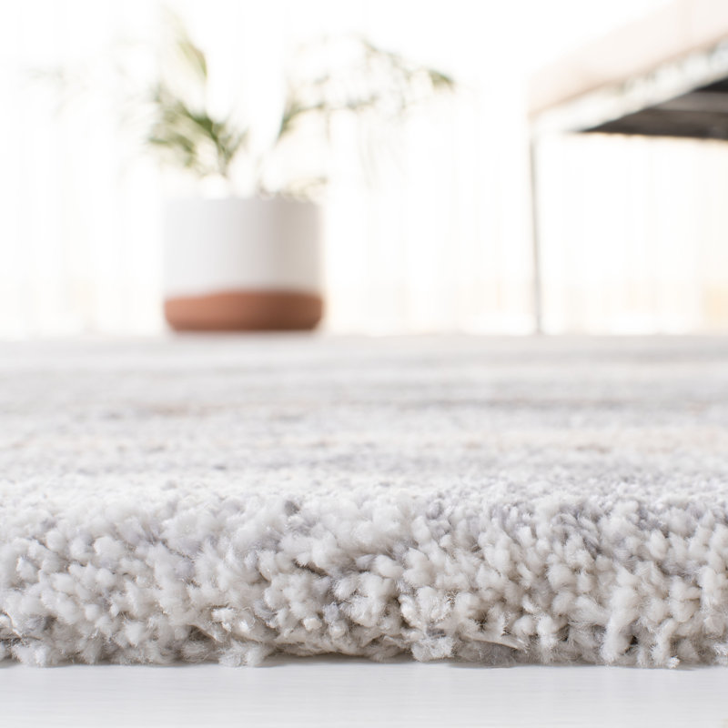 Tapis abstrait gris / beige / brun Makenna, Carré 4 pi