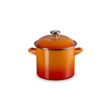 Le Creuset Enamel-On-Steel Stockpot With SS Knob, 10 Qt., White