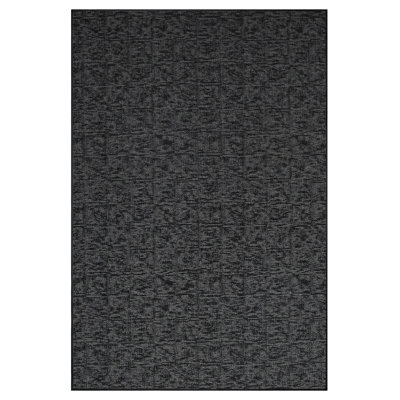 Tapis décoratif Elemental - imprimé géométrique noir patiné