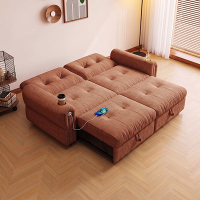 Canapé-lit convertible 77 po 2 en 1 pour le salon de la chambre à coucher Dortoir, canapé: P 80,4 po x l 31,9 po x H 36,3 po, lit: P 63,8 po x l 70,9 po x H 22,5 po