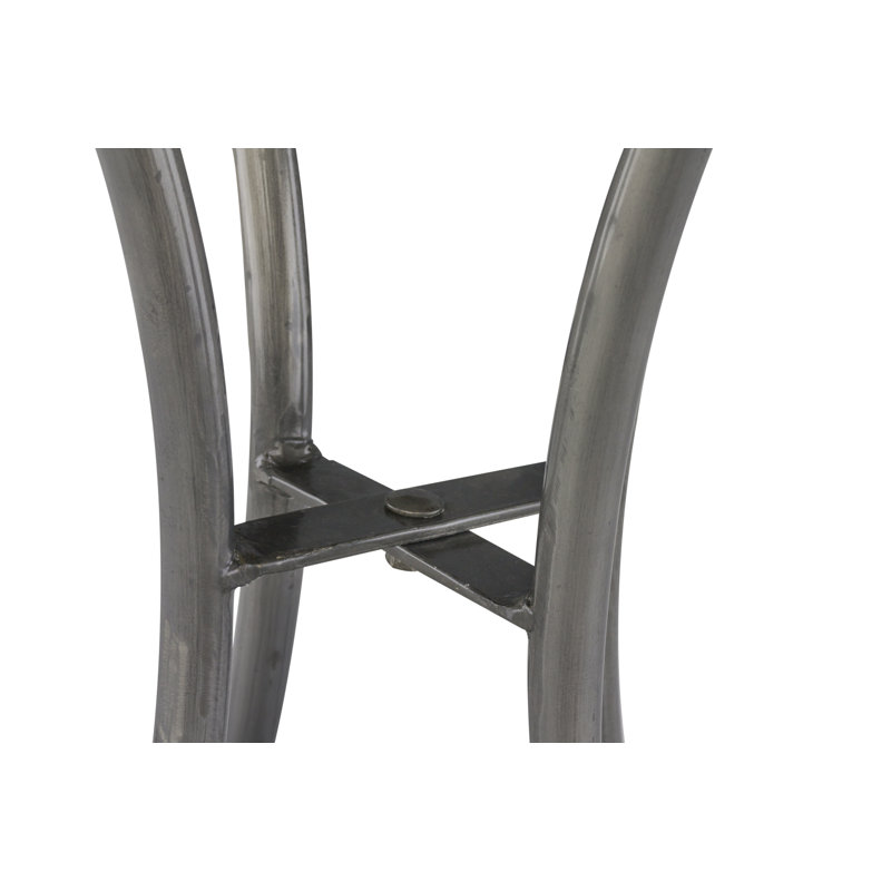 Solid Wood Top Metal Base Dining Table, L70 x W70cm
