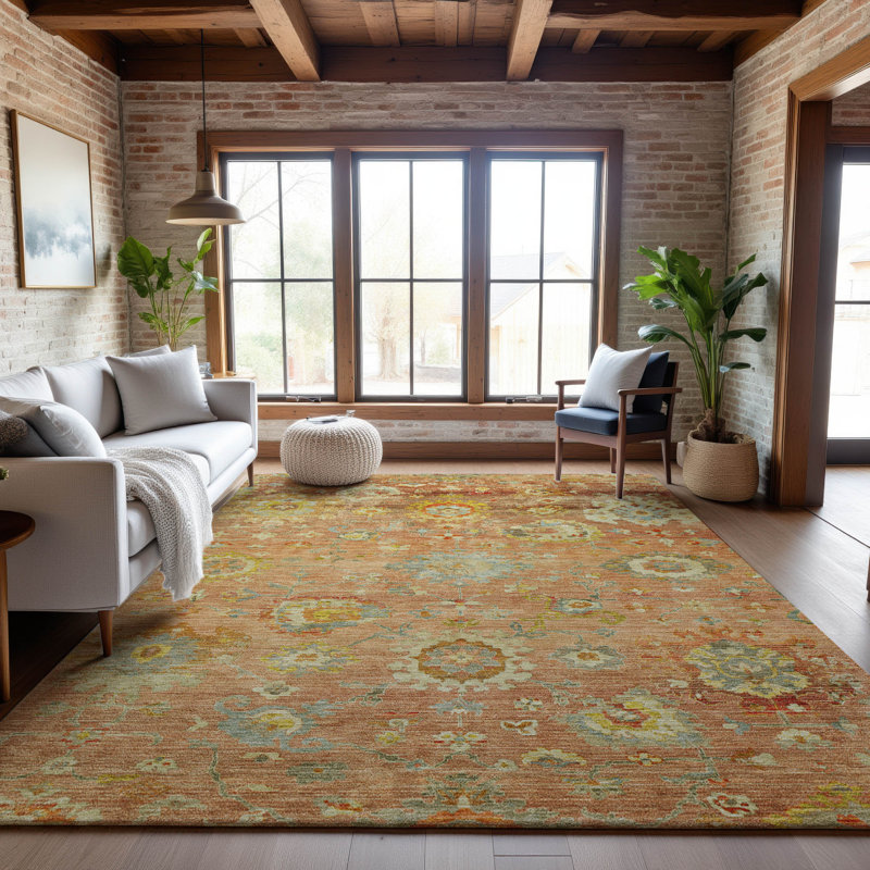 Premium Machine Washable Konopka AMF1107 Global Rug, Rectangle 5 pi x 7 pi 6 po