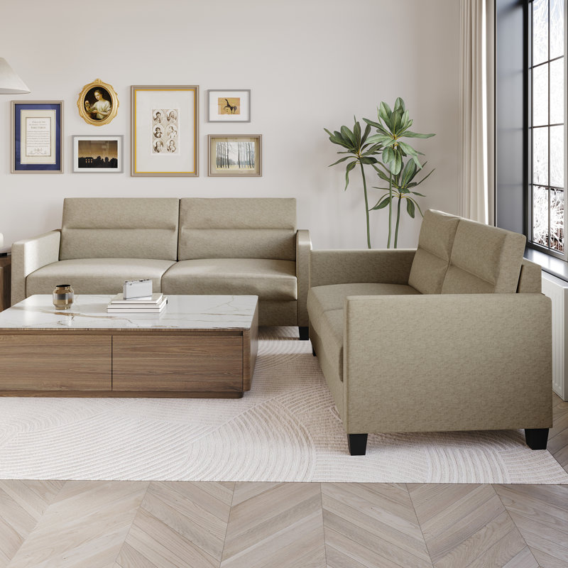 Ensemble de salon 2 pièces Macy, Velours beige foncé