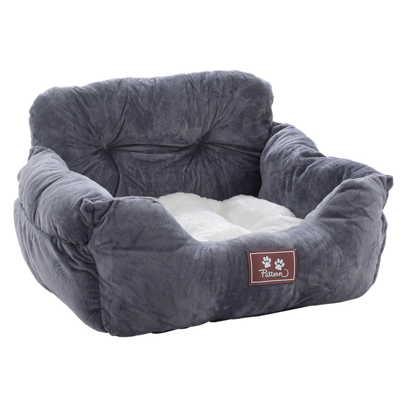 Bolster Cushion Fleece Pet Bed Dog Nest
