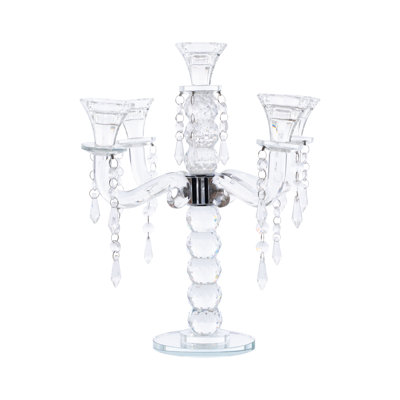 14'' H Crystal Tabletop Candelabra