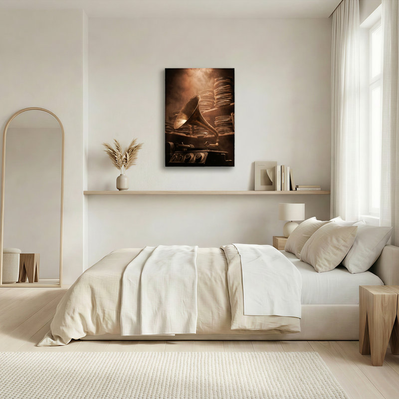 Ensemble de 1 tableau sur toile vintage représentant un phonographe, 24"H x 16"W, Wrapped Canvas